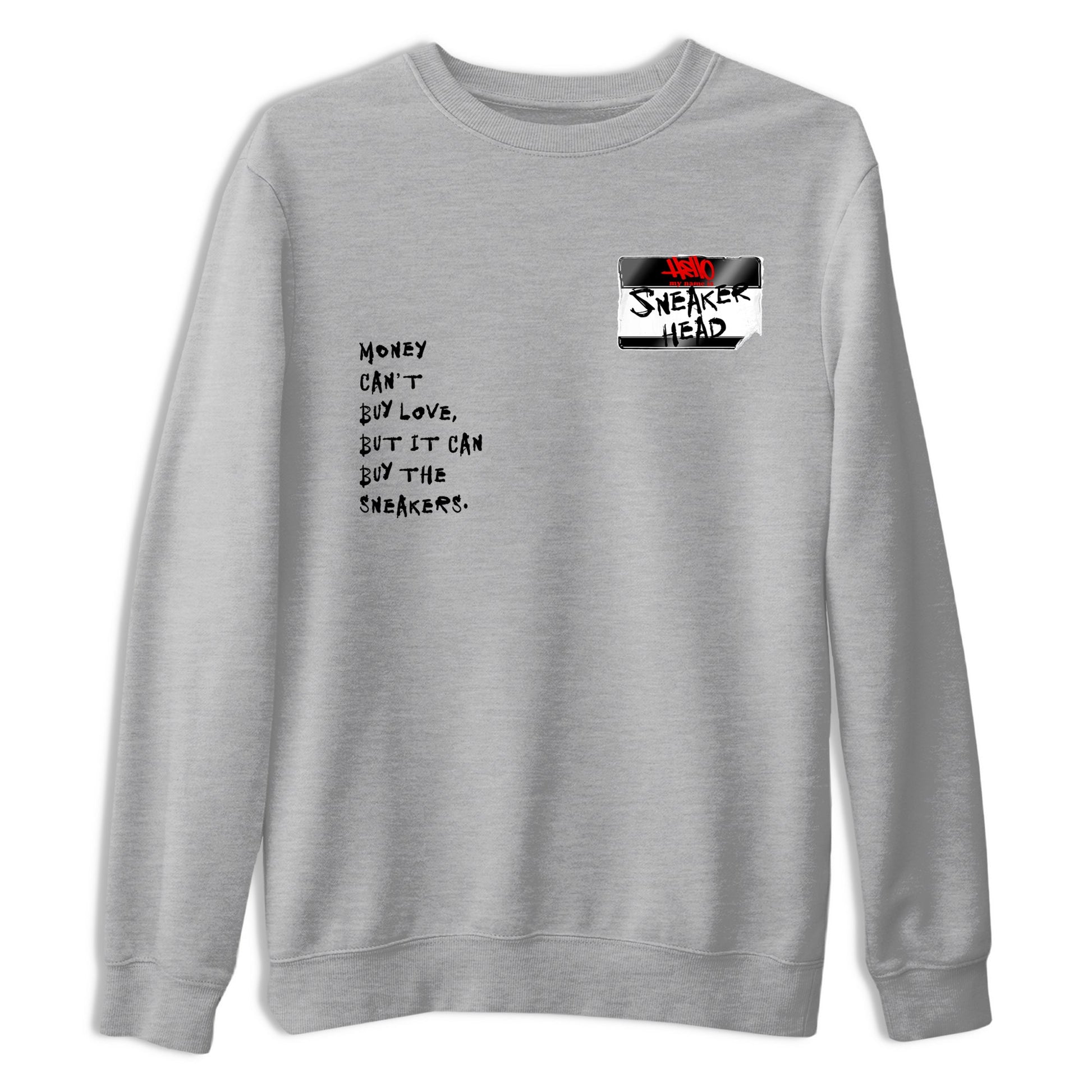 Sneaker match tees – Sneaker Threads To Match Air Foamposite Cough Drop Shoes, Air Foamposite One Black and Varsity Red – Sneakerhead Badge Tee Heather Grey 2