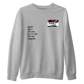 Sneaker match tees – Sneaker Threads To Match Air Foamposite Cough Drop Shoes, Air Foamposite One Black and Varsity Red – Sneakerhead Badge Tee Heather Grey 2