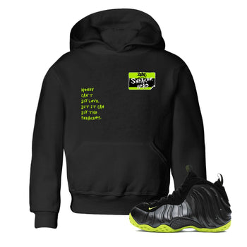 Foams One Black Volt best t shirts to wear with jordans Sneakerhead Badge sneaker match tees Air Foamposite One Black Volt match shoes to clothes SNRT Sneaker Tees Youth Baby Black 1 tee