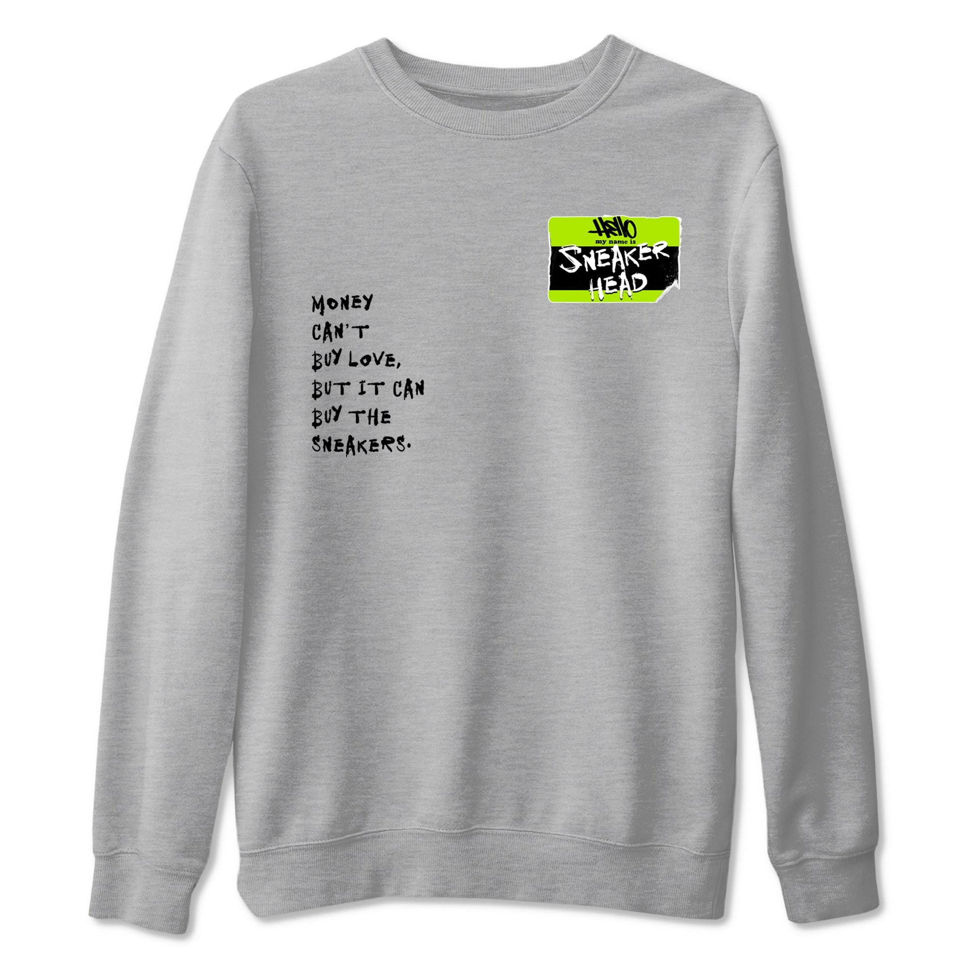 Foams One Black Volt best t shirts to wear with jordans Sneakerhead Badge sneaker match tees Air Foamposite One Black Volt match shoes to clothes SNRT Sneaker Tees unisex cotton Heather Grey 2 shirts