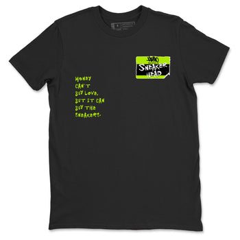 Foams One Black Volt best t shirts to wear with jordans Sneakerhead Badge sneaker match tees Air Foamposite One Black Volt match shoes to clothes SNRT Sneaker Tees unisex cotton Black 2 shirts