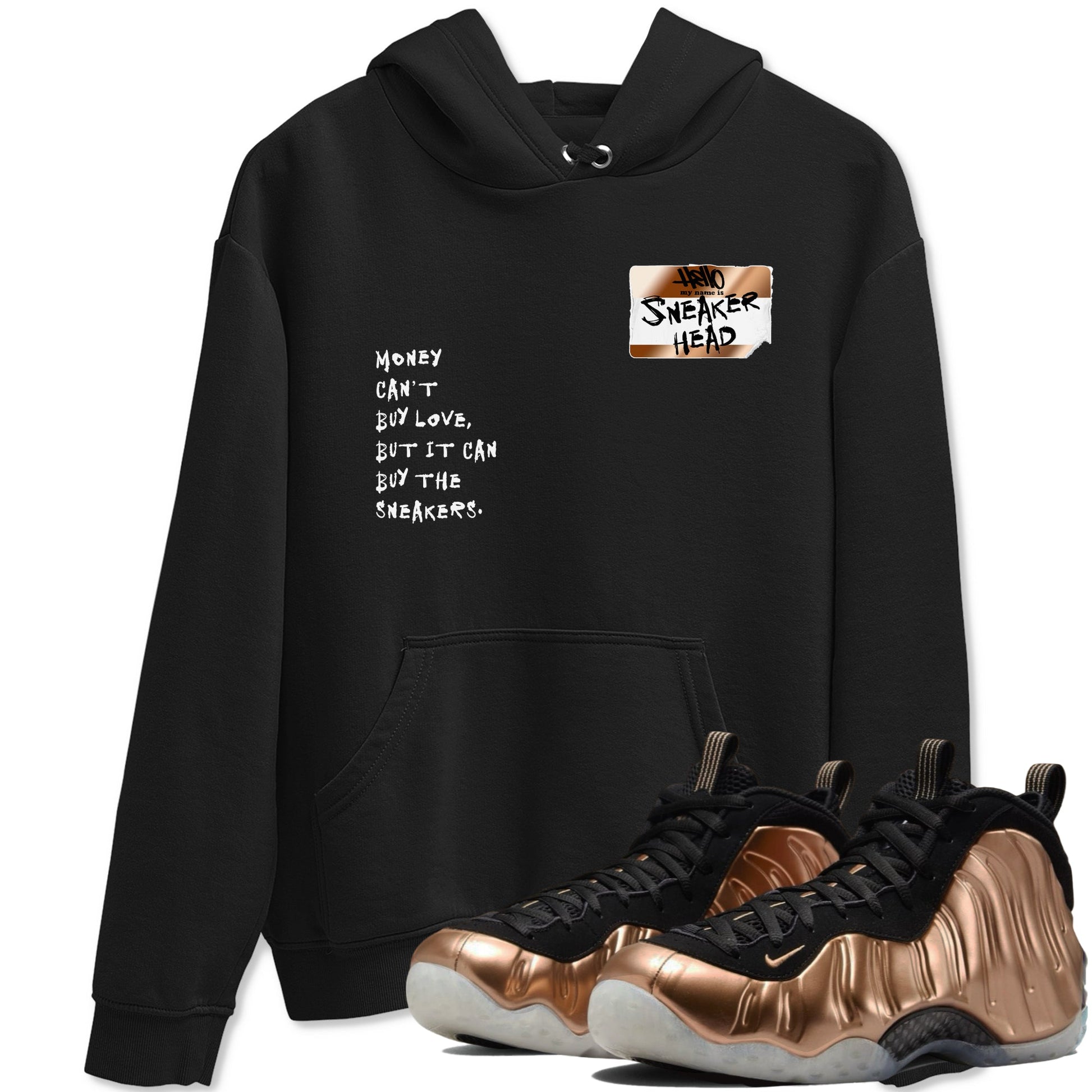 Air Foamposite One Metallic Copper shirts to match jordans Sneakerhead Badge sneaker match tees Air Foamposite One Metallic Copper SNRT Sneaker Release Tees unisex cotton Black 1 crew neck shirts