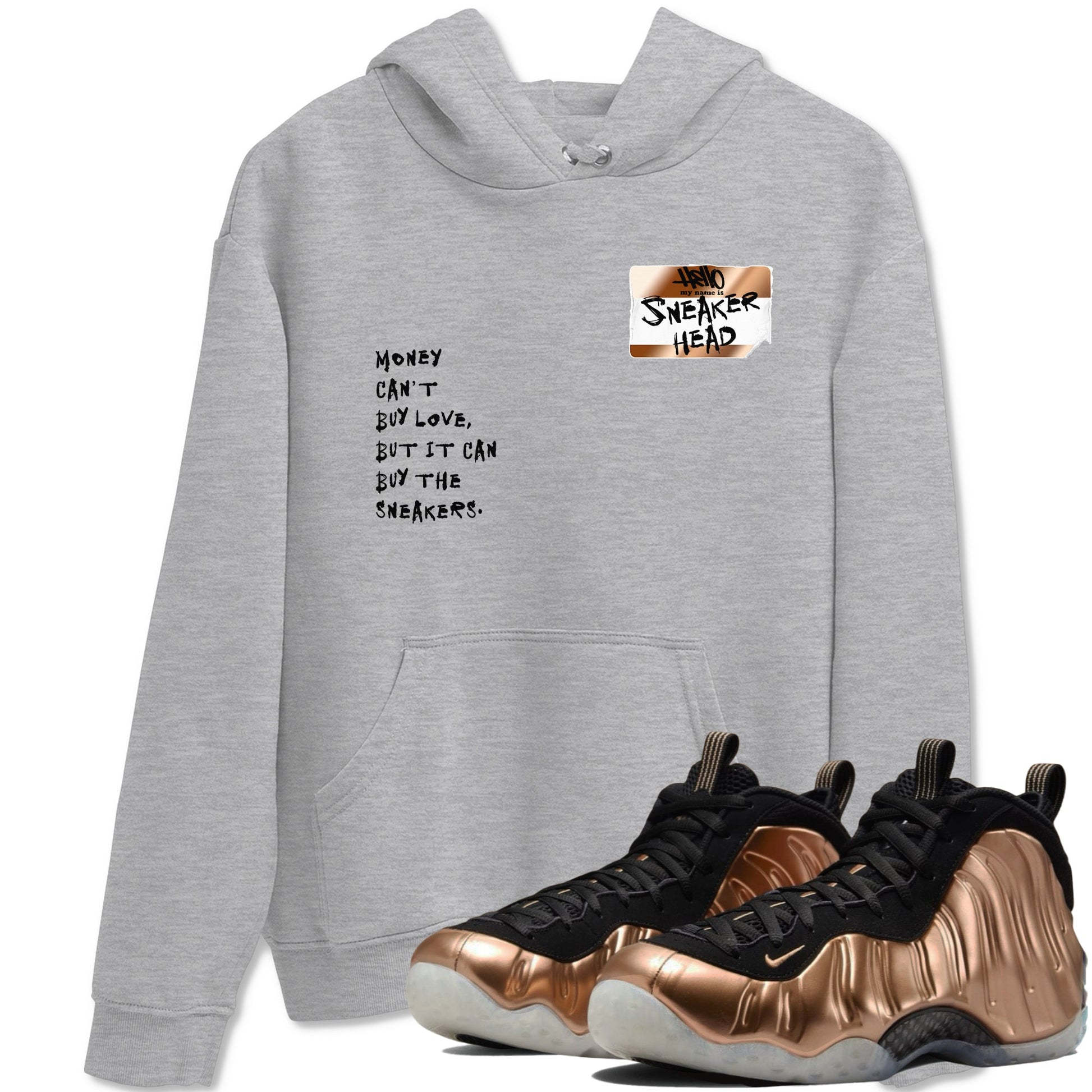 Air Foamposite One Metallic Copper shirts to match jordans Sneakerhead Badge sneaker match tees Air Foamposite One Metallic Copper SNRT Sneaker Release Tees unisex cotton Heather Grey 1 crew neck shirts