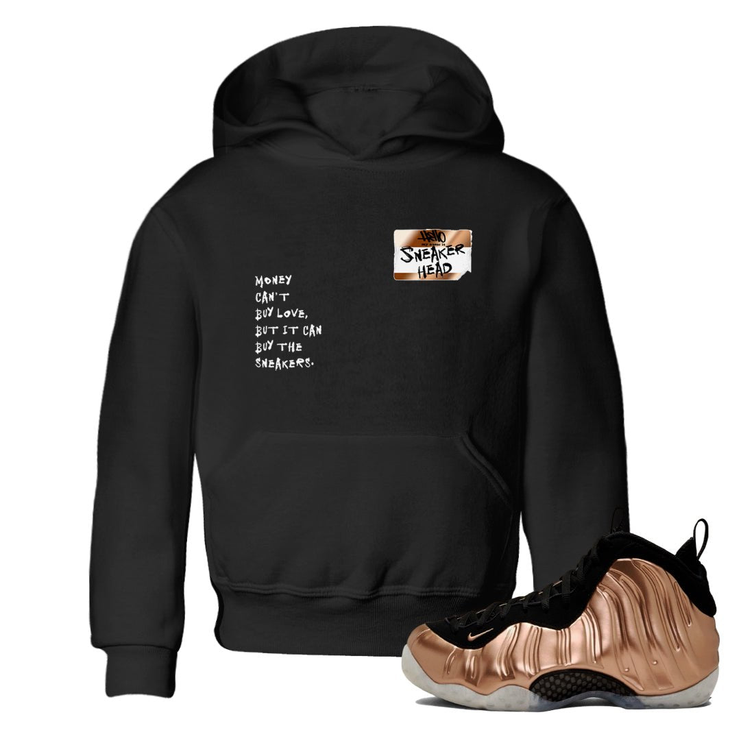 Air Foamposite One Metallic Copper shirts to match jordans Sneakerhead Badge sneaker match tees Air Foamposite One Metallic Copper SNRT Sneaker Release Tees Youth Baby Black 1 crew neck shirts