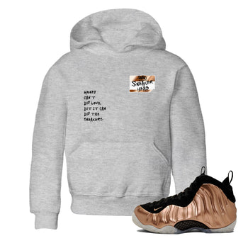 Air Foamposite One Metallic Copper shirts to match jordans Sneakerhead Badge sneaker match tees Air Foamposite One Metallic Copper SNRT Sneaker Release Tees Youth Baby Heather Grey 1 crew neck shirts
