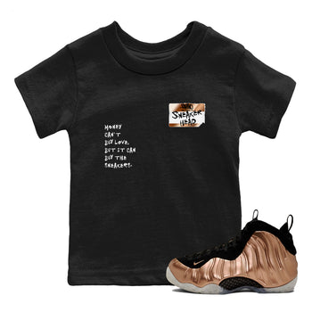 Air Foamposite One Metallic Copper shirts to match jordans Sneakerhead Badge sneaker match tees Air Foamposite One Metallic Copper SNRT Sneaker Release Tees Youth Baby Black 1 crew neck shirts