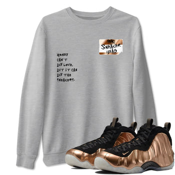 Air Foamposite One Metallic Copper shirts to match jordans Sneakerhead Badge sneaker match tees Air Foamposite One Metallic Copper SNRT Sneaker Release Tees unisex cotton Heather Grey 1 crew neck shirts