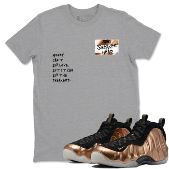 Air Foamposite One Metallic Copper shirts to match jordans Sneakerhead Badge sneaker match tees Air Foamposite One Metallic Copper SNRT Sneaker Release Tees unisex cotton Heather Grey 1 crew neck shirts