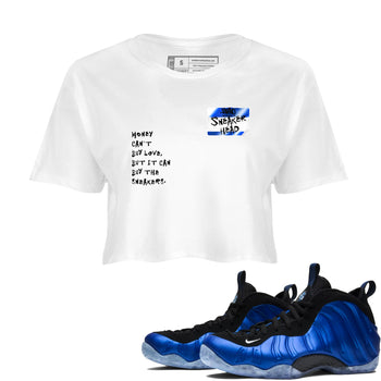 Air Foamposite One Royal shirts to match jordans Sneakerhead Badge sneaker match tees Air Foamposite One Royal SNRT Sneaker Release Tees unisex cotton White 1 Crop Shirts