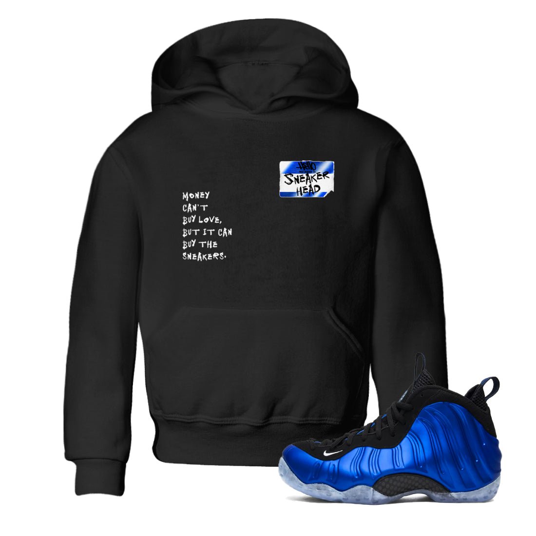 Air Foamposite One Royal shirts to match jordans Sneakerhead Badge sneaker match tees Air Foamposite One Royal SNRT Sneaker Release Tees Youth Baby Black 1 crew neck shirts