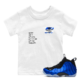 Air Foamposite One Royal shirts to match jordans Sneakerhead Badge sneaker match tees Air Foamposite One Royal SNRT Sneaker Release Tees Youth Baby White 1 crew neck shirts