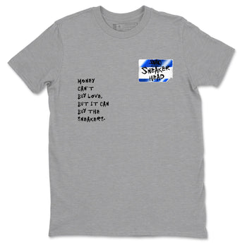 Air Foamposite One Royal shirts to match jordans Sneakerhead Badge sneaker match tees Air Foamposite One Royal SNRT Sneaker Release Tees unisex cotton Heather Grey 2 crew neck shirts