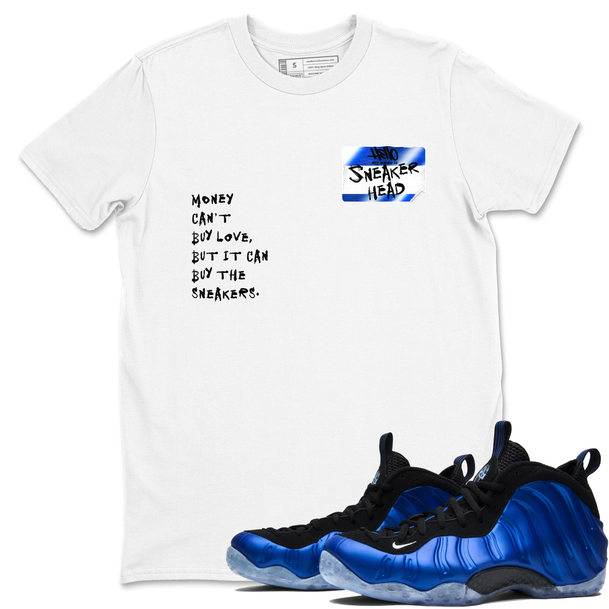 Air Foamposite One Royal shirts to match jordans Sneakerhead Badge sneaker match tees Air Foamposite One Royal SNRT Sneaker Release Tees unisex cotton White 1 crew neck shirts