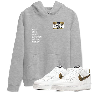 Air Force 1 Ivory Snake shirt to match jordans Sneakerhead Badge sneaker tees Air Force 1 Ivory Snake SNRT Sneaker Release Tees unisex cotton Heather Grey 1 crew neck shirt