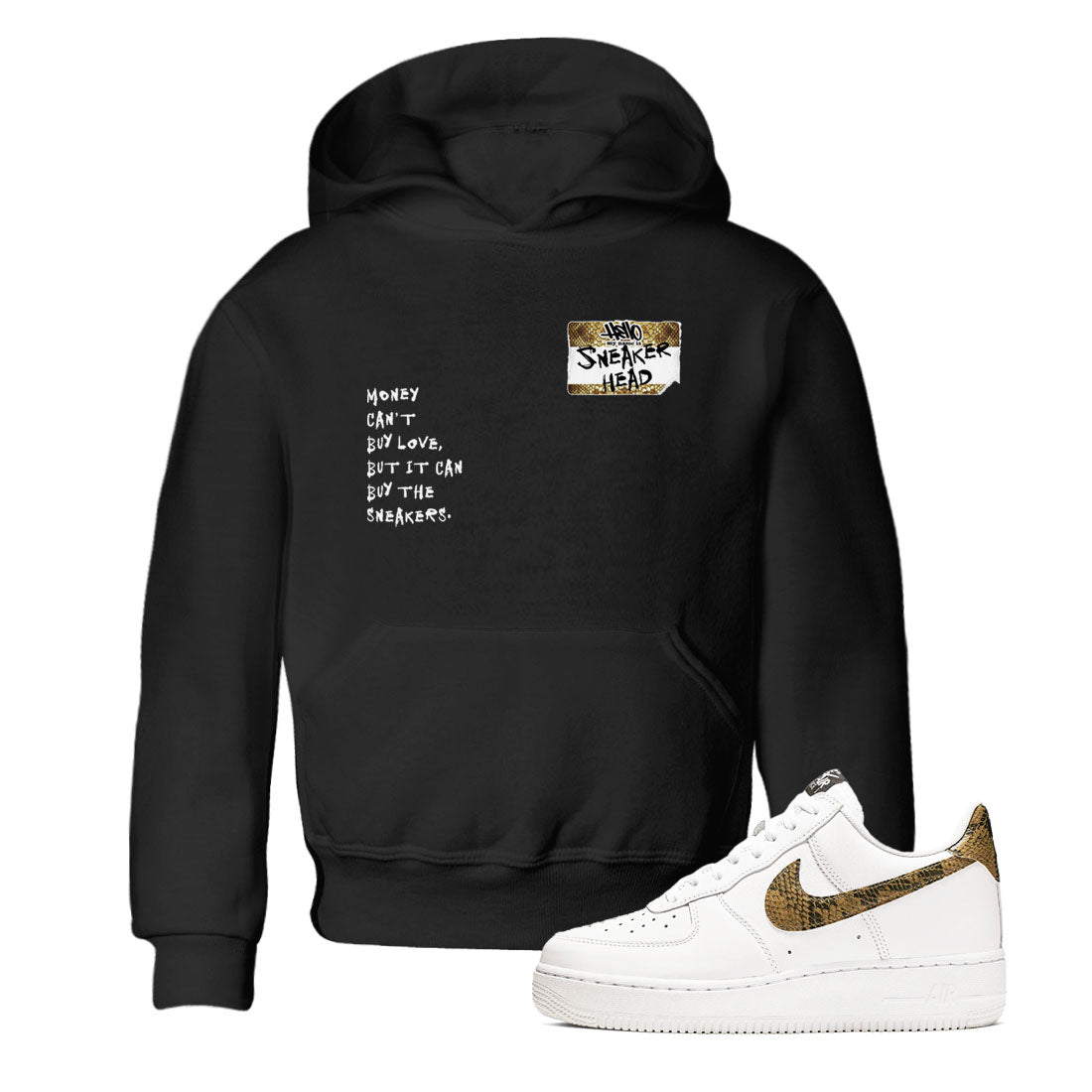Air Force 1 Ivory Snake shirt to match jordans Sneakerhead Badge sneaker tees Air Force 1 Ivory Snake SNRT sneaker release tees baby toddler Black 1 cotton Shirt