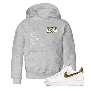 Air Force 1 Ivory Snake shirt to match jordans Sneakerhead Badge sneaker tees Air Force 1 Ivory Snake SNRT sneaker release tees baby toddler Heather Grey 1 cotton Shirt