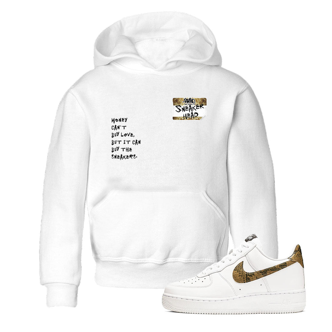 Air Force 1 Ivory Snake shirt to match jordans Sneakerhead Badge sneaker tees Air Force 1 Ivory Snake SNRT sneaker release tees baby toddler White 1 cotton Shirt