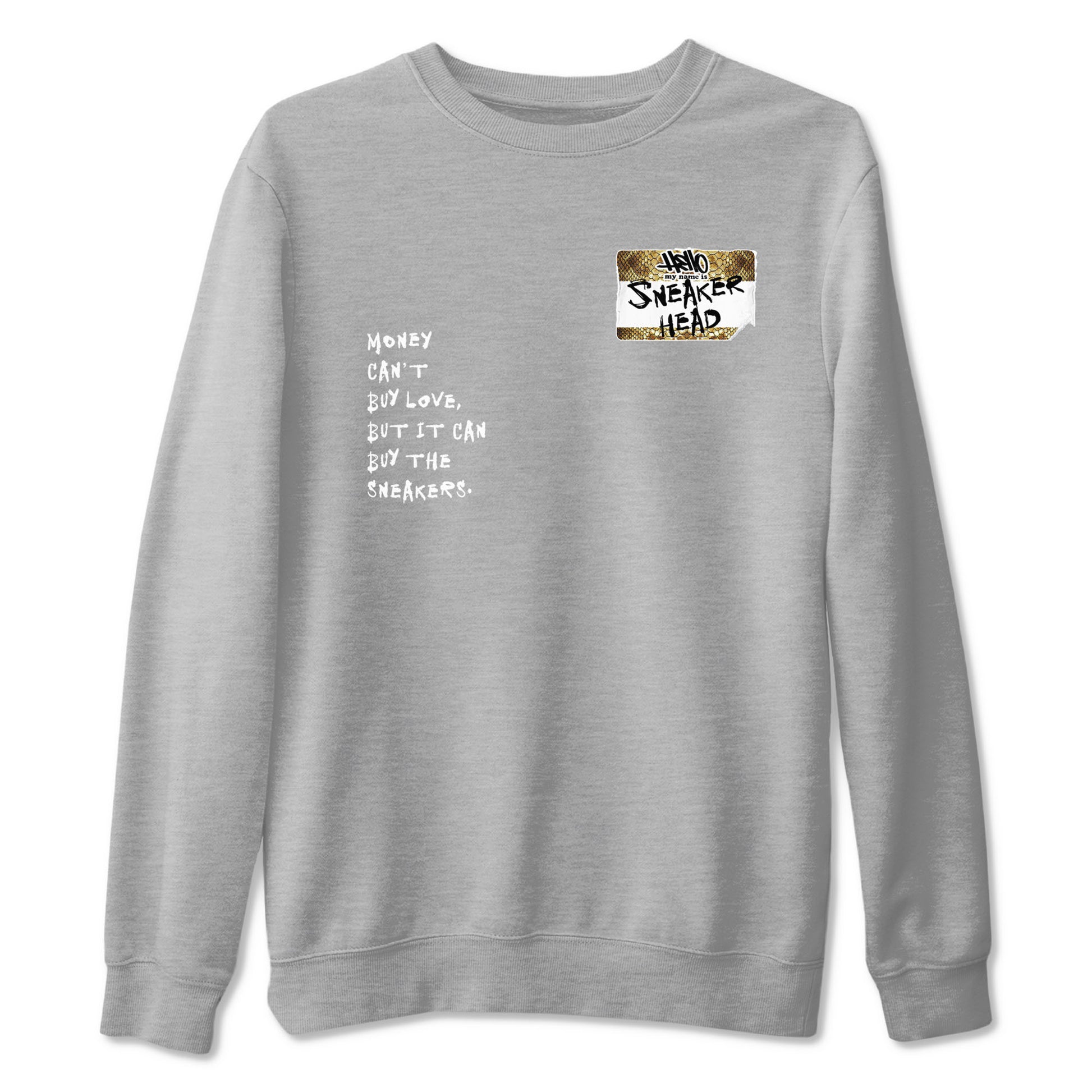Air Force 1 Ivory Snake shirt to match jordans Sneakerhead Badge sneaker tees Air Force 1 Ivory Snake SNRT Sneaker Release Tees unisex cotton Heather Grey 2 crew neck shirt