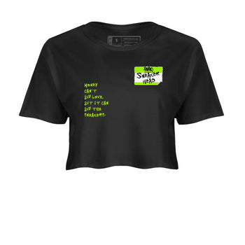 AF1 Volt shirts to match jordans Sneakerhead Badge sneaker match tees Air Force 1 Volt match shoes to clothes SNRT Sneaker Tees unisex cotton Black 2 crop tee