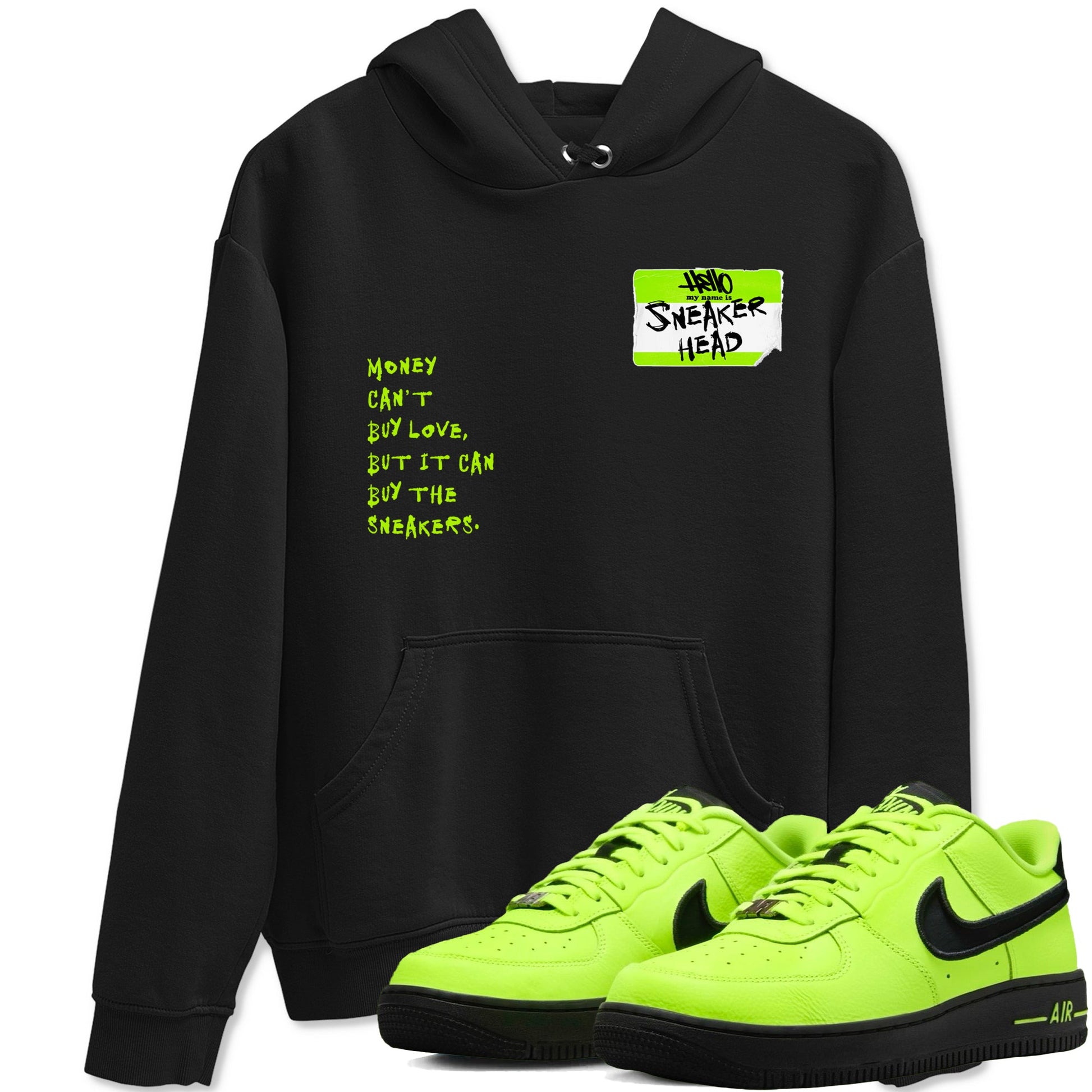 AF1 Volt shirts to match jordans Sneakerhead Badge sneaker match tees Air Force 1 Volt match shoes to clothes SNRT Sneaker Tees unisex cotton Black 1 shirts