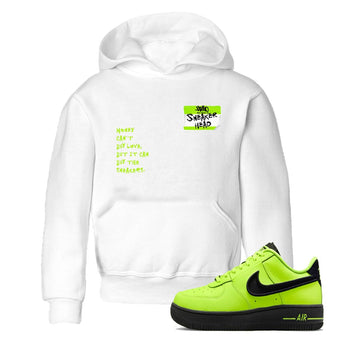 AF1 Volt shirts to match jordans Sneakerhead Badge sneaker match tees Air Force 1 Volt match shoes to clothes SNRT Sneaker Tees Youth Baby White 1 tee