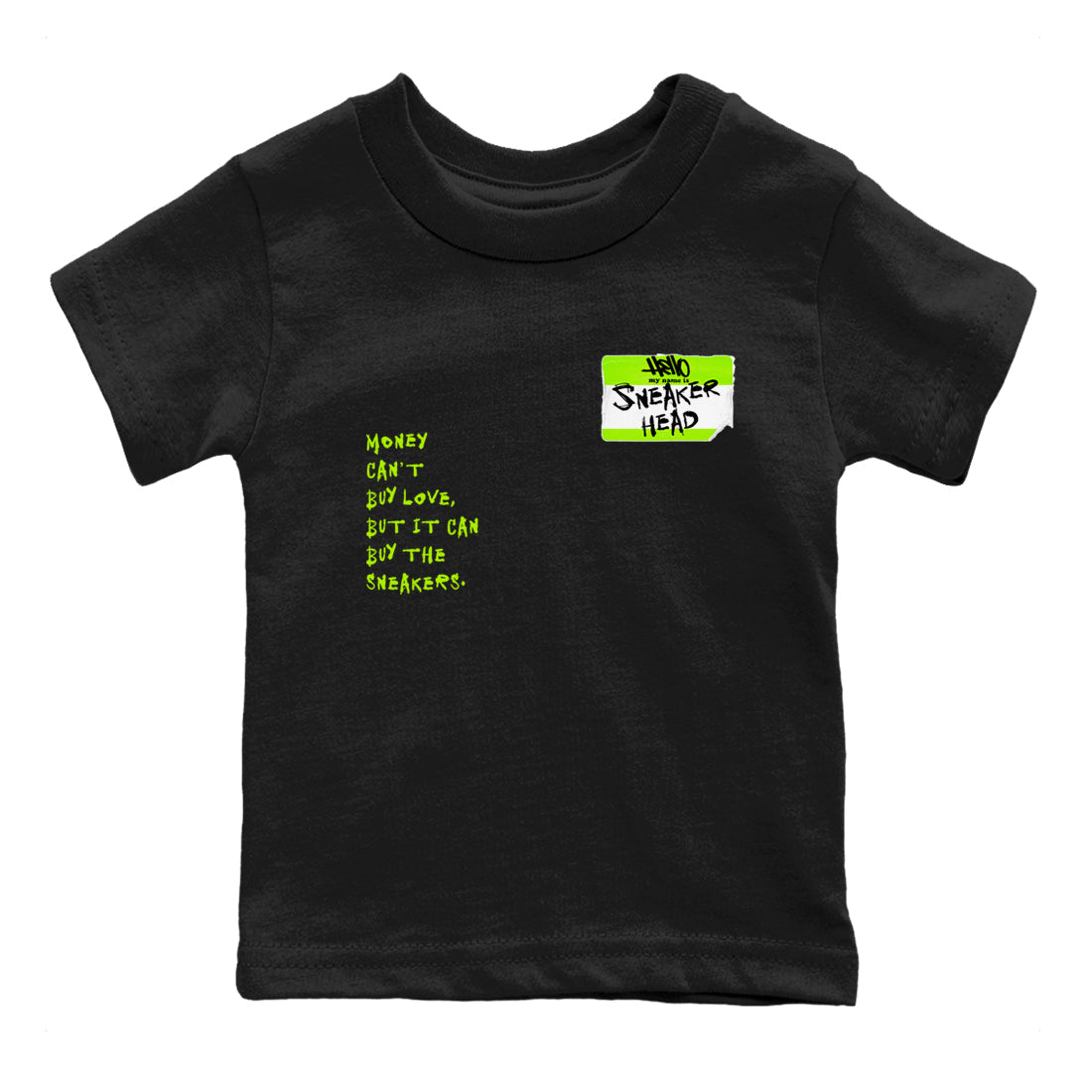 AF1 Volt shirts to match jordans Sneakerhead Badge sneaker match tees Air Force 1 Volt match shoes to clothes SNRT Sneaker Tees Youth Baby Black 2 tee