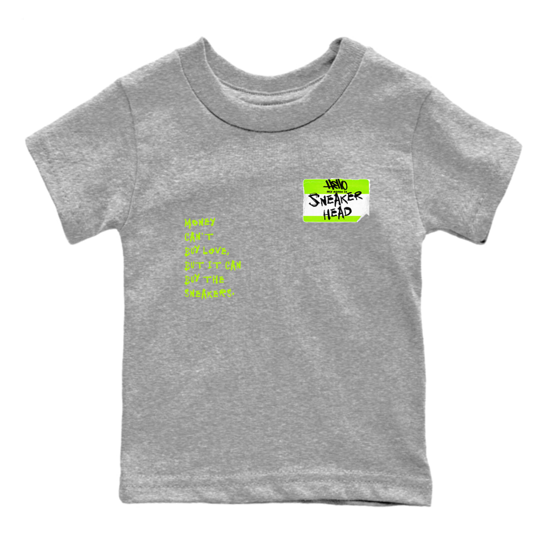 AF1 Volt shirts to match jordans Sneakerhead Badge sneaker match tees Air Force 1 Volt match shoes to clothes SNRT Sneaker Tees Youth Baby Heather Grey 2 tee