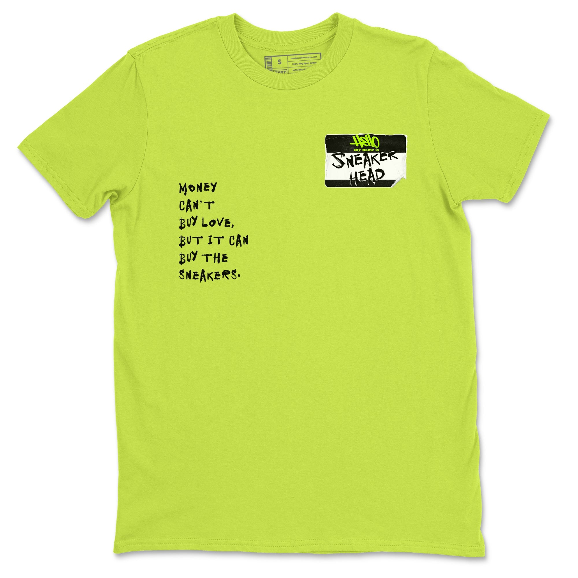 AF1 Volt shirts to match jordans Sneakerhead Badge sneaker match tees Air Force 1 Volt match shoes to clothes SNRT Sneaker Tees unisex cotton Safety Green 2 shirts