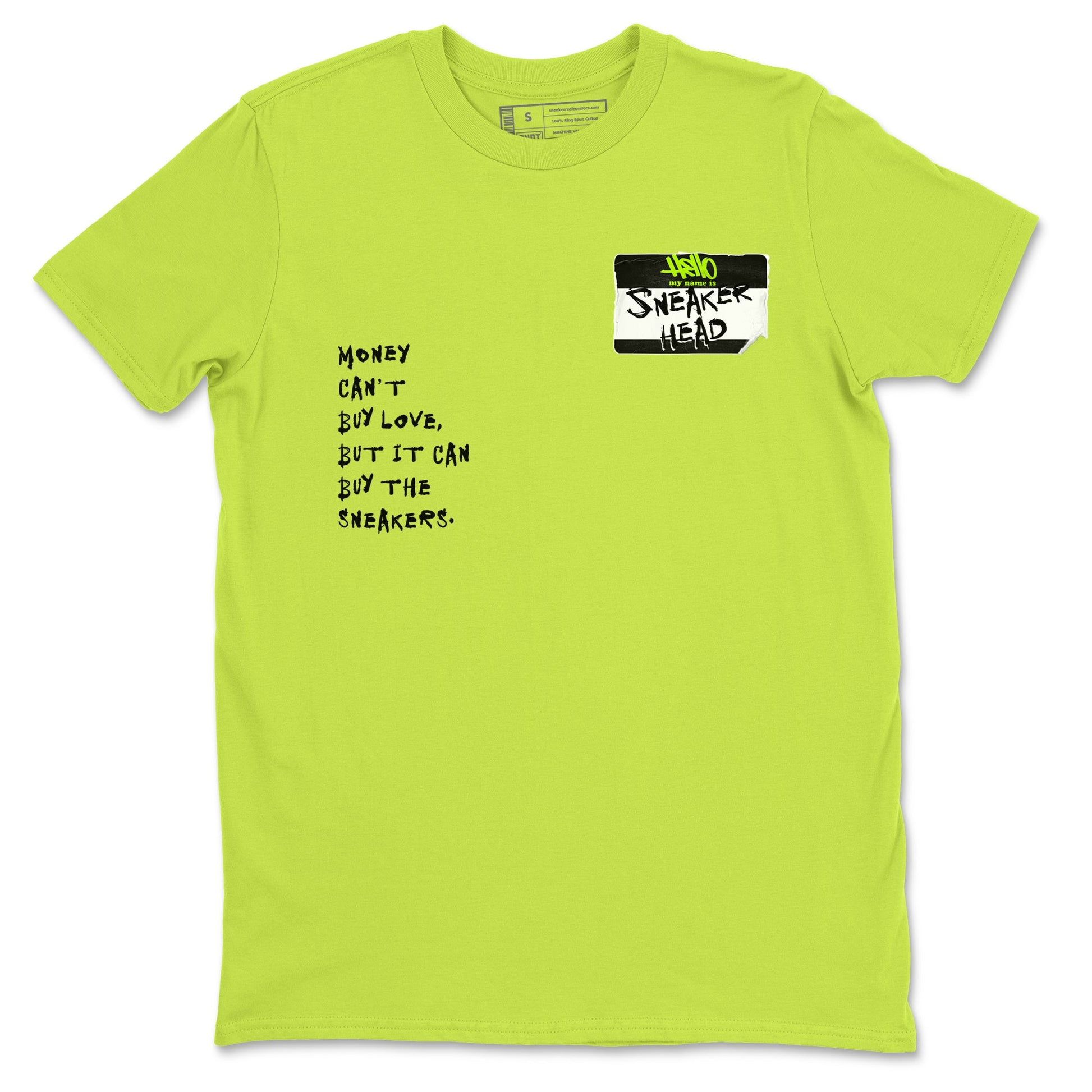 AF1 Volt shirts to match jordans Sneakerhead Badge sneaker match tees Air Force 1 Volt match shoes to clothes SNRT Sneaker Tees unisex cotton Safety Green 2 shirts