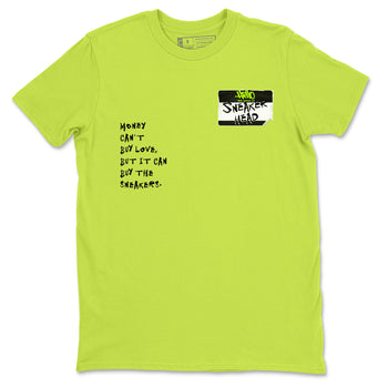 AF1 Volt shirts to match jordans Sneakerhead Badge sneaker match tees Air Force 1 Volt match shoes to clothes SNRT Sneaker Tees unisex cotton Safety Green 2 shirts