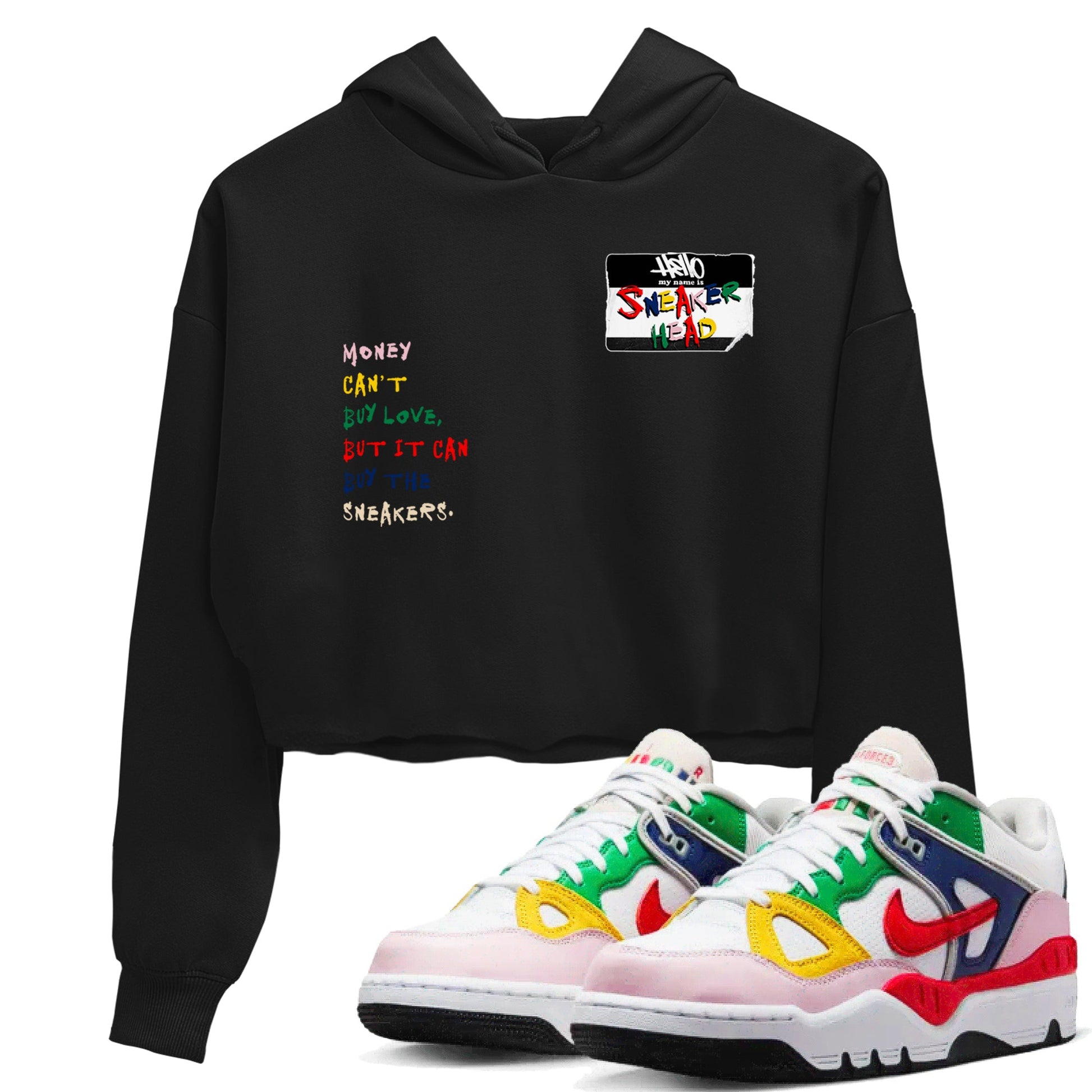 AF 3 Nigo shirtsto match jordans Sneakerhead Badge sneaker match tees Air Force 3 Low x Nigo Blue Void and Tour Yellow match shoes to clothes SNRT Sneaker Tees unisex cotton Black 1 crop tee