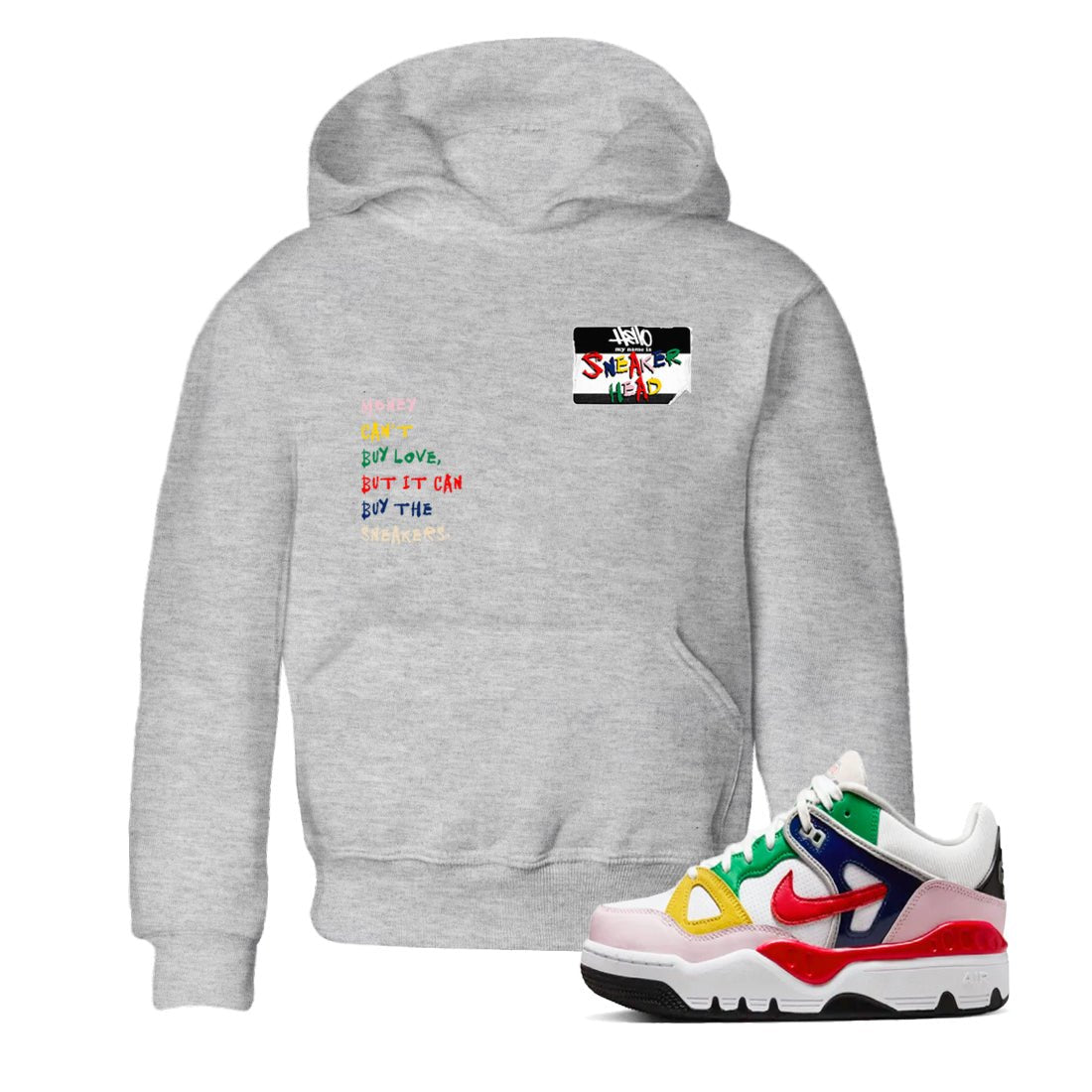 AF 3 Nigo shirtsto match jordans Sneakerhead Badge sneaker match tees Air Force 3 Low x Nigo Blue Void and Tour Yellow match shoes to clothes SNRT Sneaker Tees Youth Baby Heather Grey 1 tee