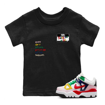 AF 3 Nigo shirtsto match jordans Sneakerhead Badge sneaker match tees Air Force 3 Low x Nigo Blue Void and Tour Yellow match shoes to clothes SNRT Sneaker Tees Youth Baby Black 1 tee