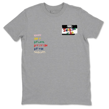 AF 3 Nigo shirtsto match jordans Sneakerhead Badge sneaker match tees Air Force 3 Low x Nigo Blue Void and Tour Yellow match shoes to clothes SNRT Sneaker Tees unisex cotton Heather Grey 2 shirts