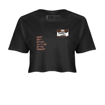 Sneaker match tees – Sneaker Tees To Match Air Jordan 1 Baroque Brown Shoes – Sneakerhead Badge Crop T-Shirt Black 2