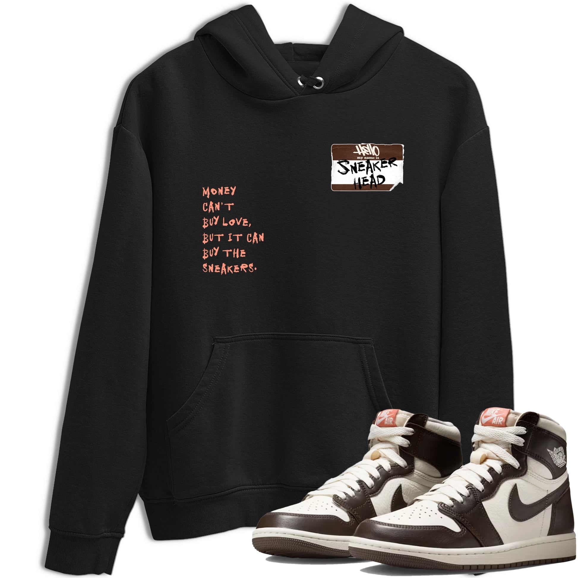 Sneaker match tees – Sneaker Tees To Match Air Jordan 1 Baroque Brown Shoes – Sneakerhead Badge Tee Black 1