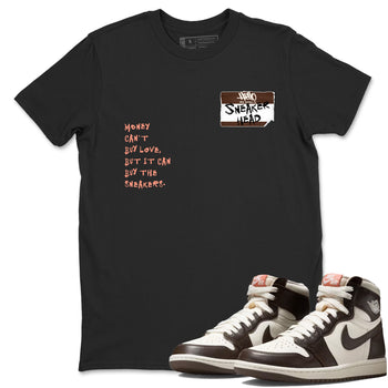 Sneaker match tees – Sneaker Tees To Match Air Jordan 1 Baroque Brown Shoes – Sneakerhead Badge Tee Black 1