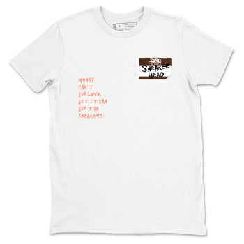 Sneaker match tees – Sneaker Tees To Match Air Jordan 1 Baroque Brown Shoes – Sneakerhead Badge Tee White 2
