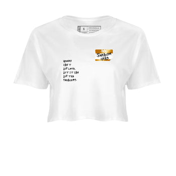 AJ1 Black Metallic Gold shirts to match jordans Sneakerhead Badge sneaker match tees Jordan 1 High OG Black and Gold SNRT Sneaker Tees streetwear brand White 2 crop tee