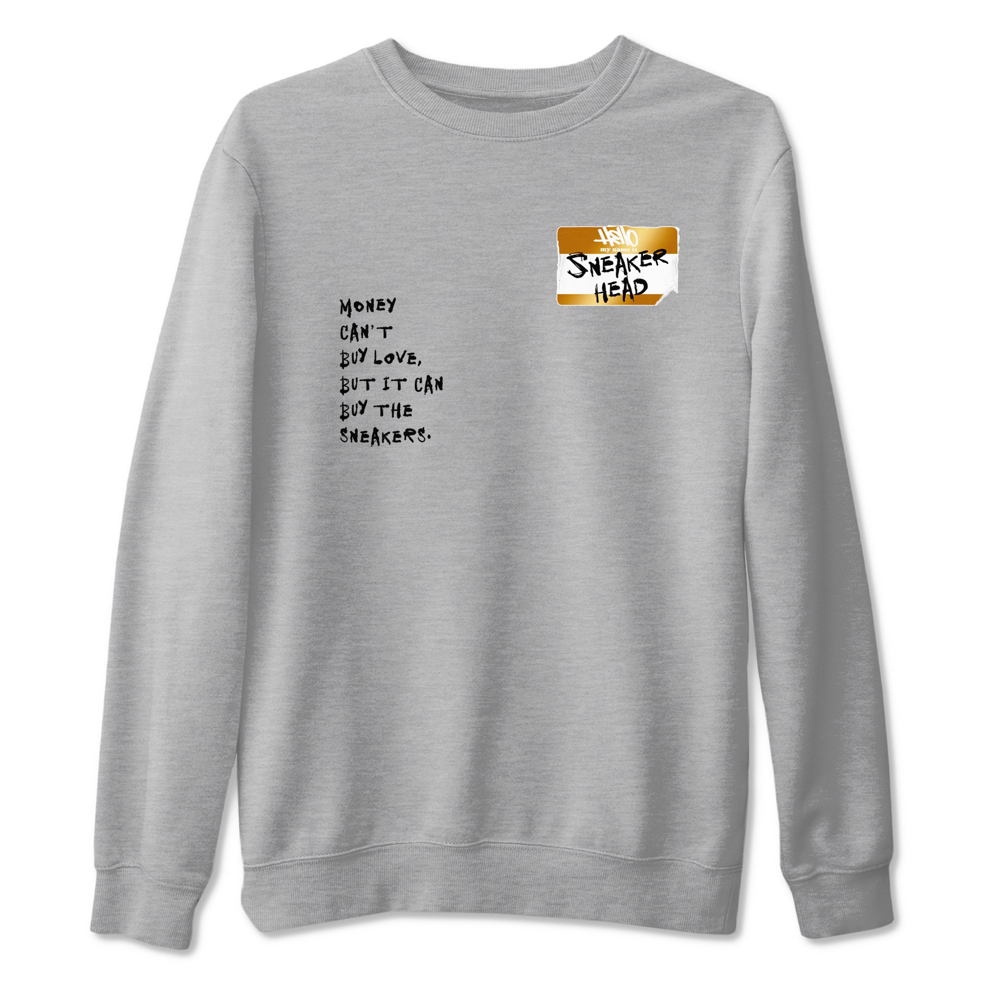AJ1 Black Metallic Gold shirts to match jordans Sneakerhead Badge sneaker match tees Jordan 1 High OG Black and Gold SNRT Sneaker Tees streetwear brand Heather Grey 2 unisex cotton tee