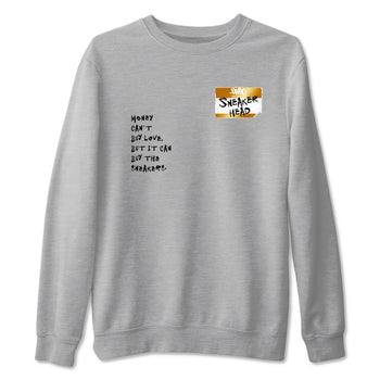 AJ1 Black Metallic Gold shirts to match jordans Sneakerhead Badge sneaker match tees Jordan 1 High OG Black and Gold SNRT Sneaker Tees streetwear brand Heather Grey 2 unisex cotton tee