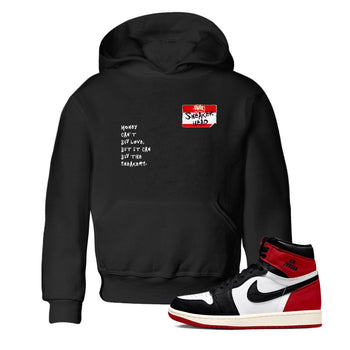 AJ1 Black Toe Reimagined shirts to match jordans Sneakerhead Badge sneaker match tees Air Jordan 1 Black Toe Reimagined SNRT Sneaker Tees streetwear brand Baby and Youth Black 1 cotton tee