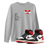 AJ1 Black Toe Reimagined shirts to match jordans Sneakerhead Badge sneaker match tees Air Jordan 1 Black Toe Reimagined SNRT Sneaker Tees streetwear brand Heather Grey 1 unisex cotton tee