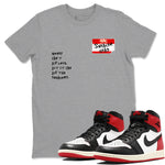 AJ1 Black Toe Reimagined shirts to match jordans Sneakerhead Badge sneaker match tees Air Jordan 1 Black Toe Reimagined SNRT Sneaker Tees streetwear brand Heather Grey 1 unisex cotton tee