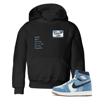 1s Denim shirt to match jordans Sneakerhead Badge sneaker tees Air Jordan 1 Denim SNRT sneaker release tees baby toddler Black 1 cotton Shirt