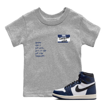 1s Midnight Navy shirts to match jordans Sneakerhead Badge sneaker match tees Air Jordan 1 Midnight Navy match shoes to clothes SNRT Sneaker Tees Youth Baby Heather Grey 1 tee