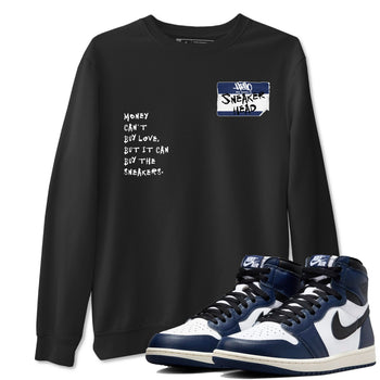 1s Midnight Navy shirts to match jordans Sneakerhead Badge sneaker match tees Air Jordan 1 Midnight Navy match shoes to clothes SNRT Sneaker Tees unisex cotton Black 1 shirts