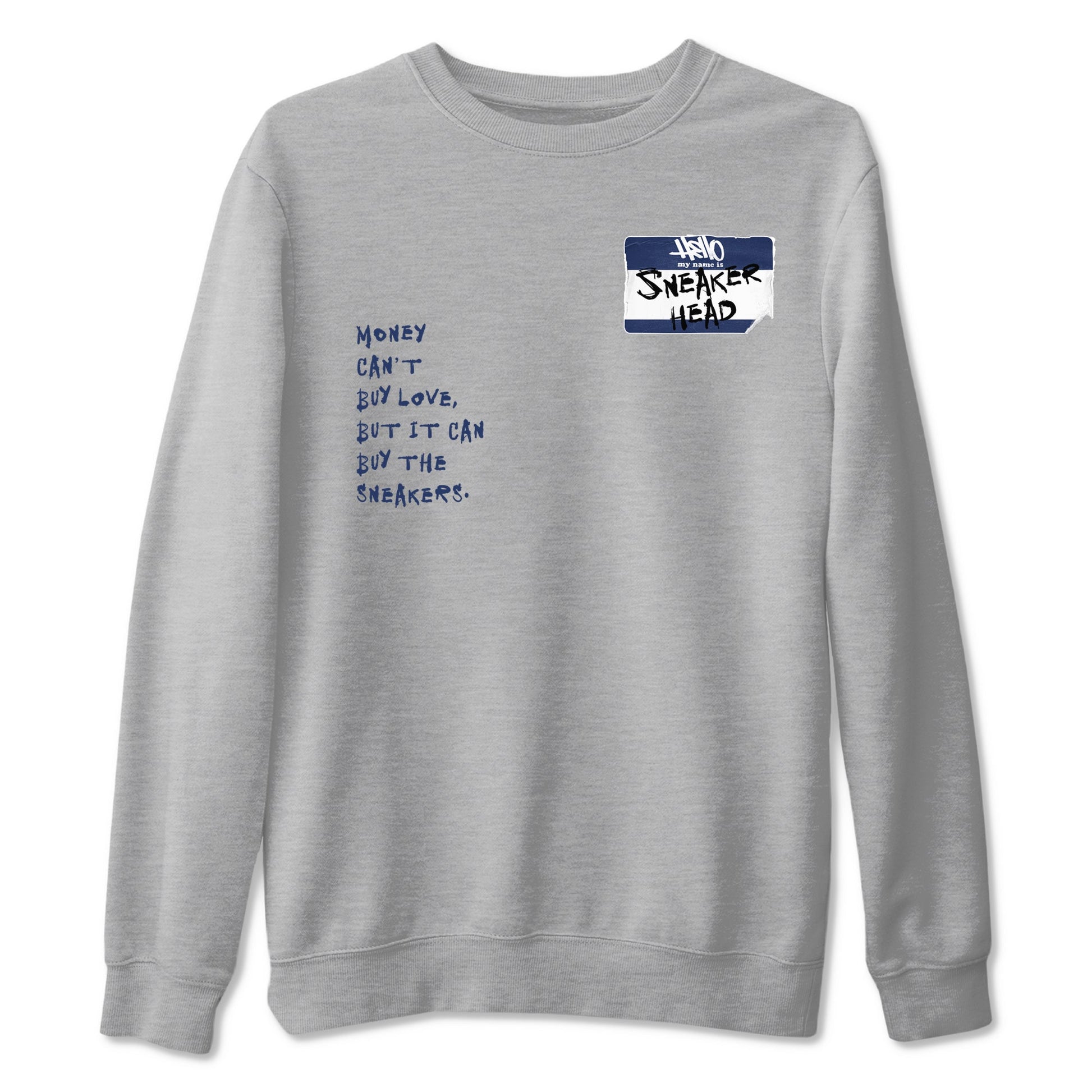 1s Midnight Navy shirts to match jordans Sneakerhead Badge sneaker match tees Air Jordan 1 Midnight Navy match shoes to clothes SNRT Sneaker Tees unisex cotton Heather Grey 2 shirts