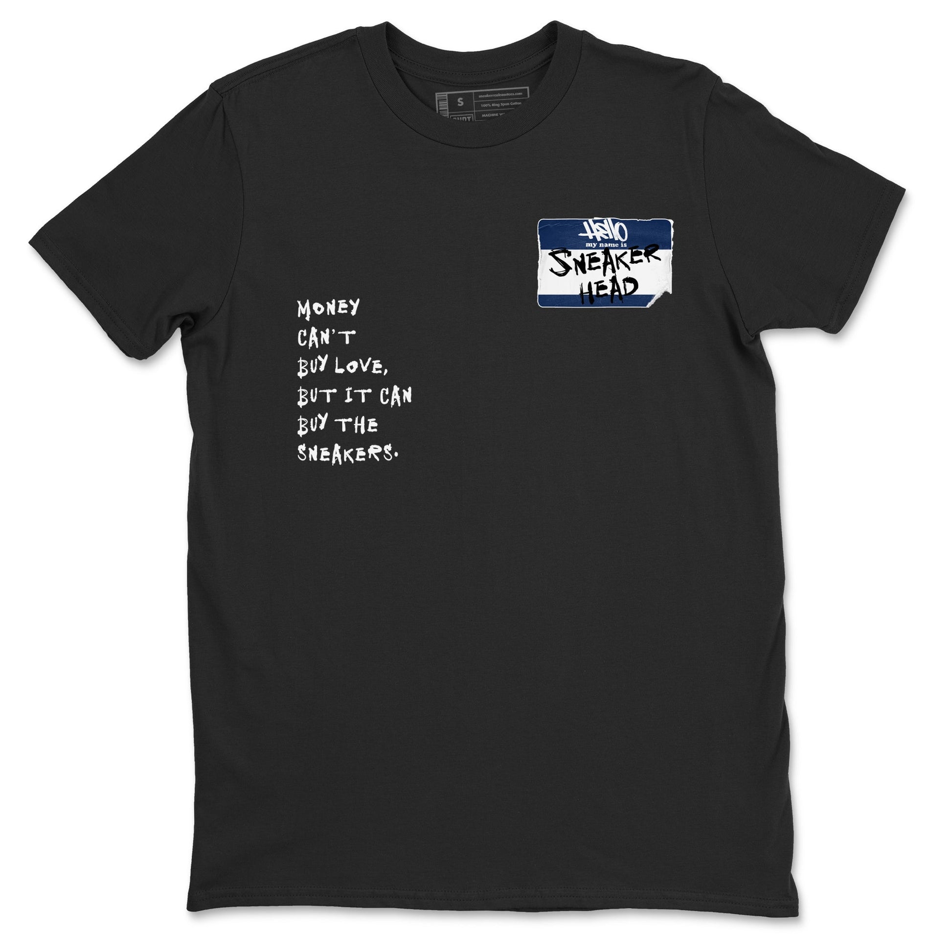 1s Midnight Navy shirts to match jordans Sneakerhead Badge sneaker match tees Air Jordan 1 Midnight Navy match shoes to clothes SNRT Sneaker Tees unisex cotton Black 2 shirts