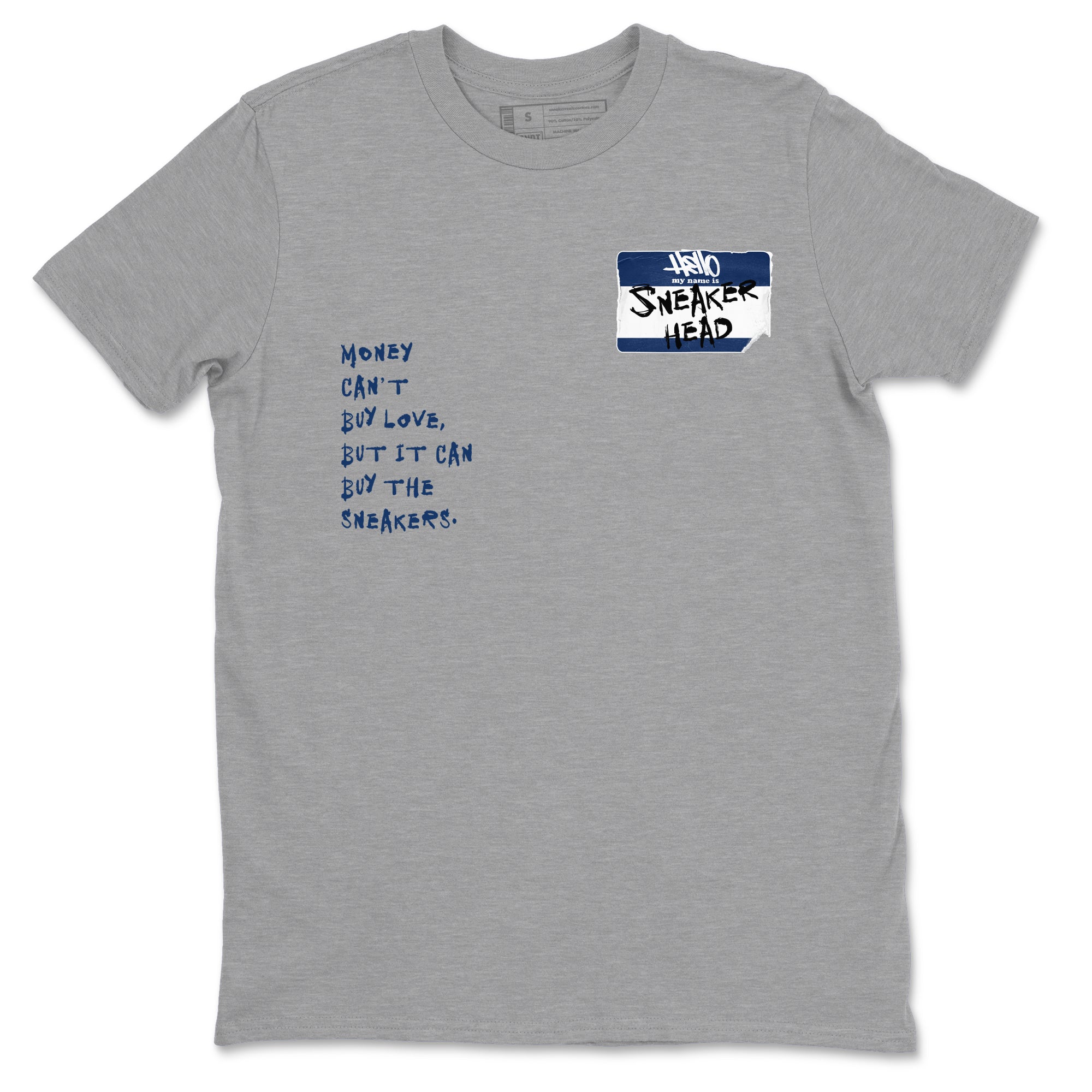 1s Midnight Navy shirts to match jordans Sneakerhead Badge sneaker match tees Air Jordan 1 Midnight Navy match shoes to clothes SNRT Sneaker Tees unisex cotton Heather Grey 2 shirts
